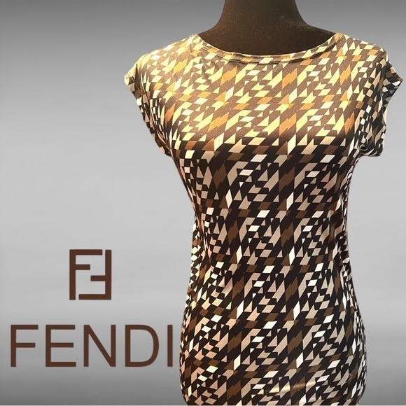 FENDI Vintage Optical Illusion Geometric Top - Picture 1 of 4